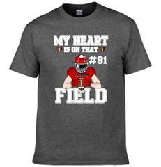 My Heart Is On That Field - Personalised Football Game Day T-Shirt - A Gift for Players,Family,Friend