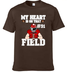 My Heart Is On That Field - Personalised Football Game Day T-Shirt - A Gift for Players,Family,Friend