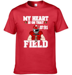 My Heart Is On That Field - Personalised Football Game Day T-Shirt - A Gift for Players,Family,Friend