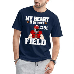 My Heart Is On That Field - Personalised Football Game Day T-Shirt - A Gift for Players,Family,Friend