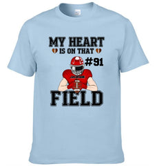 My Heart Is On That Field - Personalised Football Game Day T-Shirt - A Gift for Players,Family,Friend