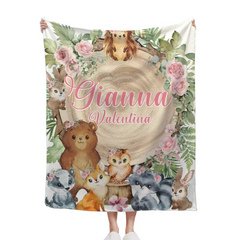 Animal Pattern Children's Personalized Blanket - Newborn Gifts for Children