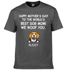 Hurrah For Dog Mom - Personalised Dog Graphic T-Shirt - A Gift for Dog Lovers,Owners