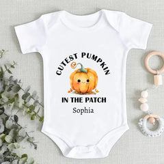 Cutest, Coolest, Sweetest Pumpkin Name Custom Personalization Cotton Baby Bodysuit Newborn Halloween Party Gift