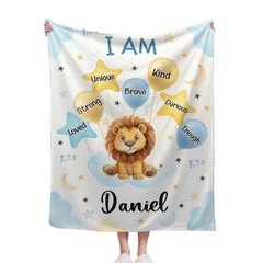 Cute Animal - Personalised Blanket With Name And Animal Print - A Gift For Family,Kids,Newborn