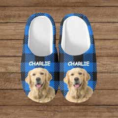 Custom Photo Happiness Is A Warm Puppy - Dog & Cat Personalized Custom Fluffy Slippers - Gift For Pet Owners, Pet Lovers