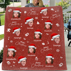 Custom Photo Joy Of Christmas Is Family - Family Personalized Custom Blanket - Christmas Gift For Family Members