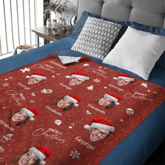 Custom Photo Joy Of Christmas Is Family - Family Personalized Custom Blanket - Christmas Gift For Family Members