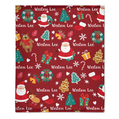 Merry Christmas - Personalized Name Customized Christmas Blanket - Christmas Gifts for the Family