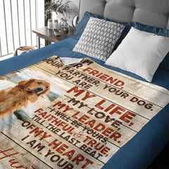 I Am Your Dog - Personalized Dog Portrait Blanket - Gift for Pet Owners