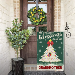 Customized Garden Decorations For Christmas - Personalized Text And Grandchildren's Names Christmas Tree Garden Flag - Christmas Gifts For Grandma