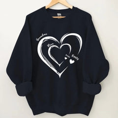 Personalized Heart In Heart grandma Sweatshirt