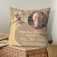 Photo Customized Memorial Pillow - Personalized photo And Bird Print Soft Pillow - A Gift For Friend,Family