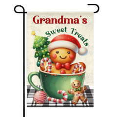 Customized Garden Decorations For Christmas - Personalized Nicknames, Names And Christmas Dessert Patterns Christmas Vibes Garden Flags - Christmas Gifts For Grandma,Family