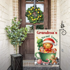 Customized Garden Decorations For Christmas - Personalized Nicknames, Names And Christmas Dessert Patterns Christmas Vibes Garden Flags - Christmas Gifts For Grandma,Family