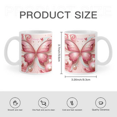 Love Butterfly - Personalized Name Custom Butterfly Decorated Mug