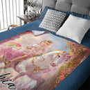 Customized Unicorn Princess Blanket - Personalized Name and Photo Soft Flannel Blanket - A Gift For Daughters, Girls - Joliny