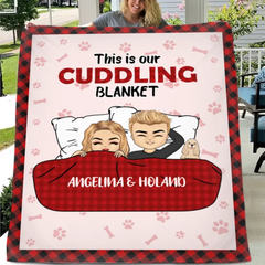 Customized Blankets For Couples And Pets - Personalized Cozy Cartoon Character and Pet Soft Flannel Memorial Blanket - A Gift For Family,Couple's other half