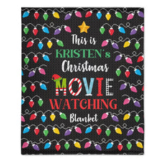 Customized Christmas Movie Viewing Blankets - Multi-colored Soft Blanket With Personalized Name - A Gift For Yourself,Friend,Family