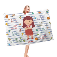 Cute Kids Customized Blanket - Personalized Name And Child Image Blankets - A Gift For Child