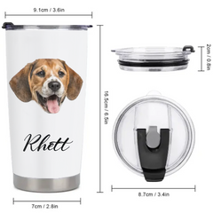 Custom Pet Themed Insulated Mugs - Personalized Pet Name and Photo Mug - Pet Lover Gifts