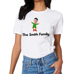 Customized Christmas Style Elf Costumes - Personalized Family Name And Photo Clothes - A Gift For Family,Team