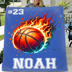 Sportsmanship Customized Ball Sports Blankets - Personalized Name And Number Multiple Balls Memorial Blanket - A Gift For Sports Lovers