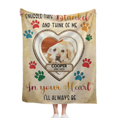 Customized Pet Memorial Blankets - Personalized Pet Name And Photo Of A Love-filled Blanket - Memorial Gifts For Pet Owners,Pet Lovers