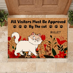 Customized Cat Themed Floor Mats - Personalized Cat Species, Expressions and Names Doorway Decorative Floor Mat - Funny Gifts For Cat Owners,Yourself,BFF,Colleagues,Family