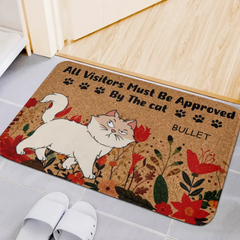 Customized Cat Themed Floor Mats - Personalized Cat Species, Expressions and Names Doorway Decorative Floor Mat - Funny Gifts For Cat Owners,Yourself,BFF,Colleagues,Family