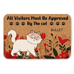 Customized Cat Themed Floor Mats - Personalized Cat Species, Expressions and Names Doorway Decorative Floor Mat - Funny Gifts For Cat Owners,Yourself,BFF,Colleagues,Family