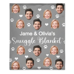 Customized Snuggle Blanket - Personalized Photo And Name Flannel Blanket - A Gift for Couples,Friend,Family