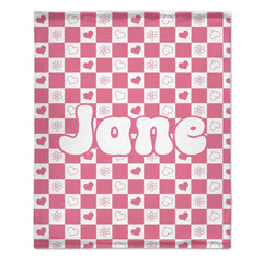 Customized Checkerboard Plaid Blanket - Personalized Name Multicolor Plaid Blanket - A Gift For Children,Baby,Friend