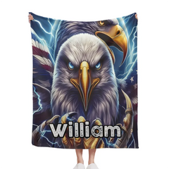 Customized Eagle Themed Blanket - Personalized Name Eagle Blanket - A Gift For Bird Lover,Eagle Lover,Friend,Colleagues