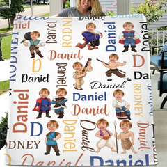 Customised Princess and Prince Blankets - Personalised Name and Photo Children's Blankets - A Gift For Children,Boy,Girl,Grandchildren