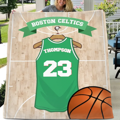 Customized Basketball Scene Blankets - Personalized Team Name,Name and Number Basketball Themed Blanket - A Gift For Basketball Player,Basketball Lover