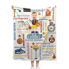 Customised Sports Style Blanket - Personalised Name and Photo Sports Boy Blanket - A Gift For Children,Boy,Sport Lover