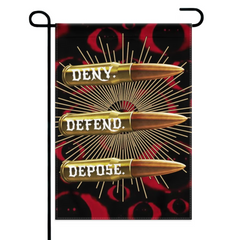 Deny,Defend and Depose Themed Bullet Decorative Flag - A Gift For Friend,Family,Colleagues,Roommates