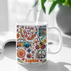 Hippie Soul - Personalized Hippie Accent Mug - Gifts for Friends and Family