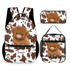 Kids Who Like Highland Cow - Personalized Highland Cow Name Custom Backpack - A Great Start To The School Year For Your Child!