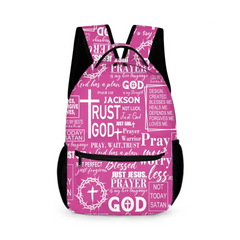 Customized Jesus Themed Backpack - Christian Style Backpack with Personalized Name - A Gift For Christian,Friend,Family,Classmate,Colleague