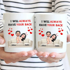 Customized Fun Couple Mug - Personalized Name and Cartoon Couple Image Quirky Fun Mug - A Gift For Girlfriend,Boyfriend,Husband,Wife