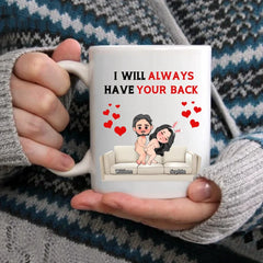 Customized Fun Couple Mug - Personalized Name and Cartoon Couple Image Quirky Fun Mug - A Gift For Girlfriend,Boyfriend,Husband,Wife