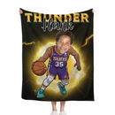 Personalized Name Picture Custom Cartoon NBA Blanket - Gifts for Suns Fans