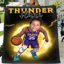 Personalized Name Picture Custom Cartoon NBA Blanket - Gifts for Suns Fans