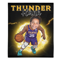 Personalized Name Picture Custom Cartoon NBA Blanket - Gifts for Suns Fans