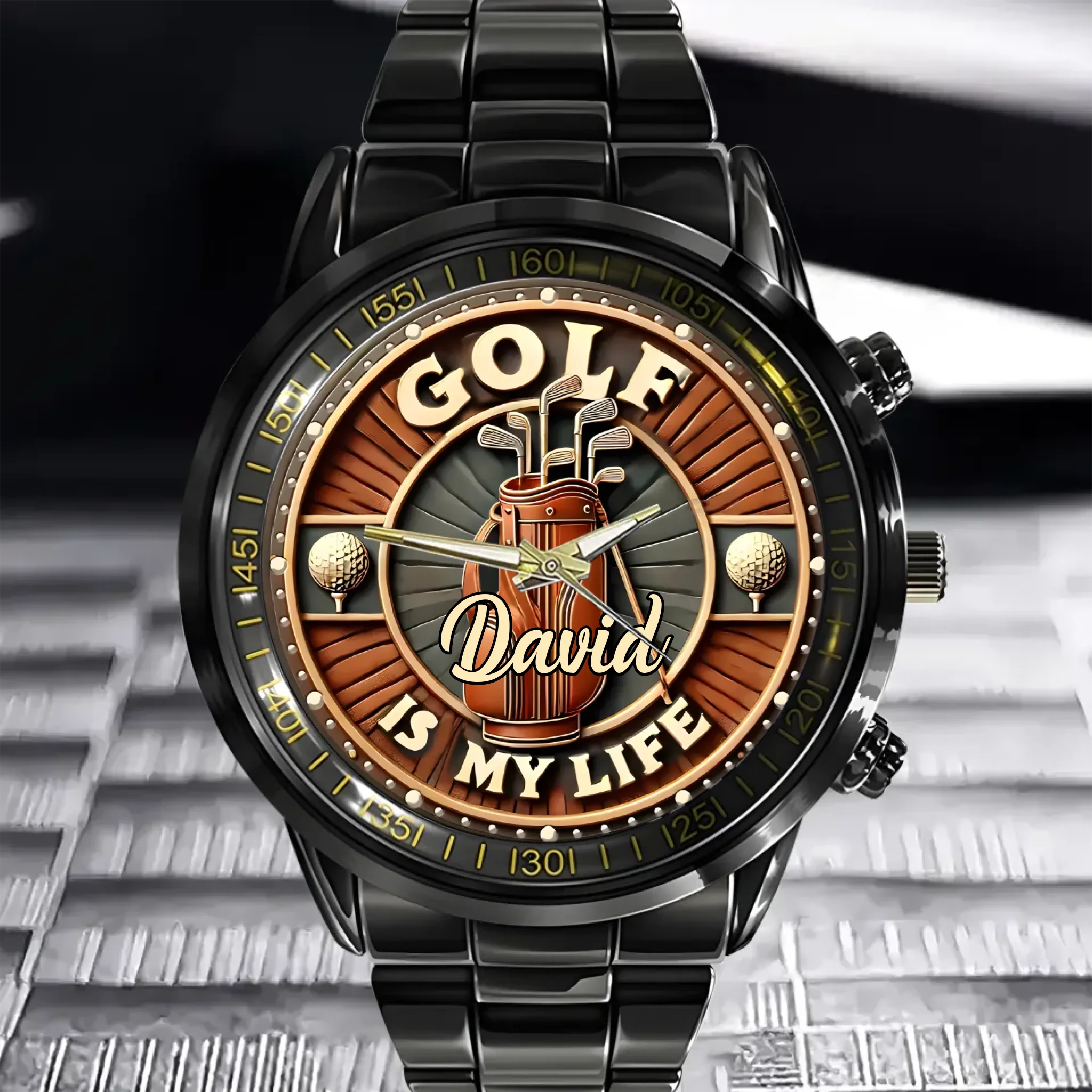 Golf Is My Life Theme Watch - Personalised Name Golf Watches - A Gift for Golf Enthusiast,Dad,Grandpa,Friend