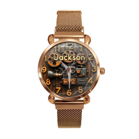 Customized Steampunk-Style Watch – Retro Gear and Engine Pattern Watch with Personalized Name Design - A Gift For Friend,Family,Mechanical Enthusiast - Joliny