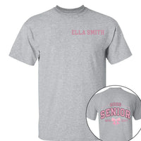 Customized Graduation Themed T-shirts - Clothes with Personalized Names and Years on the Back Featuring Double-sided Printed Bow patterns- Gifts for Family,Grandchildren,Graduate - Joliny