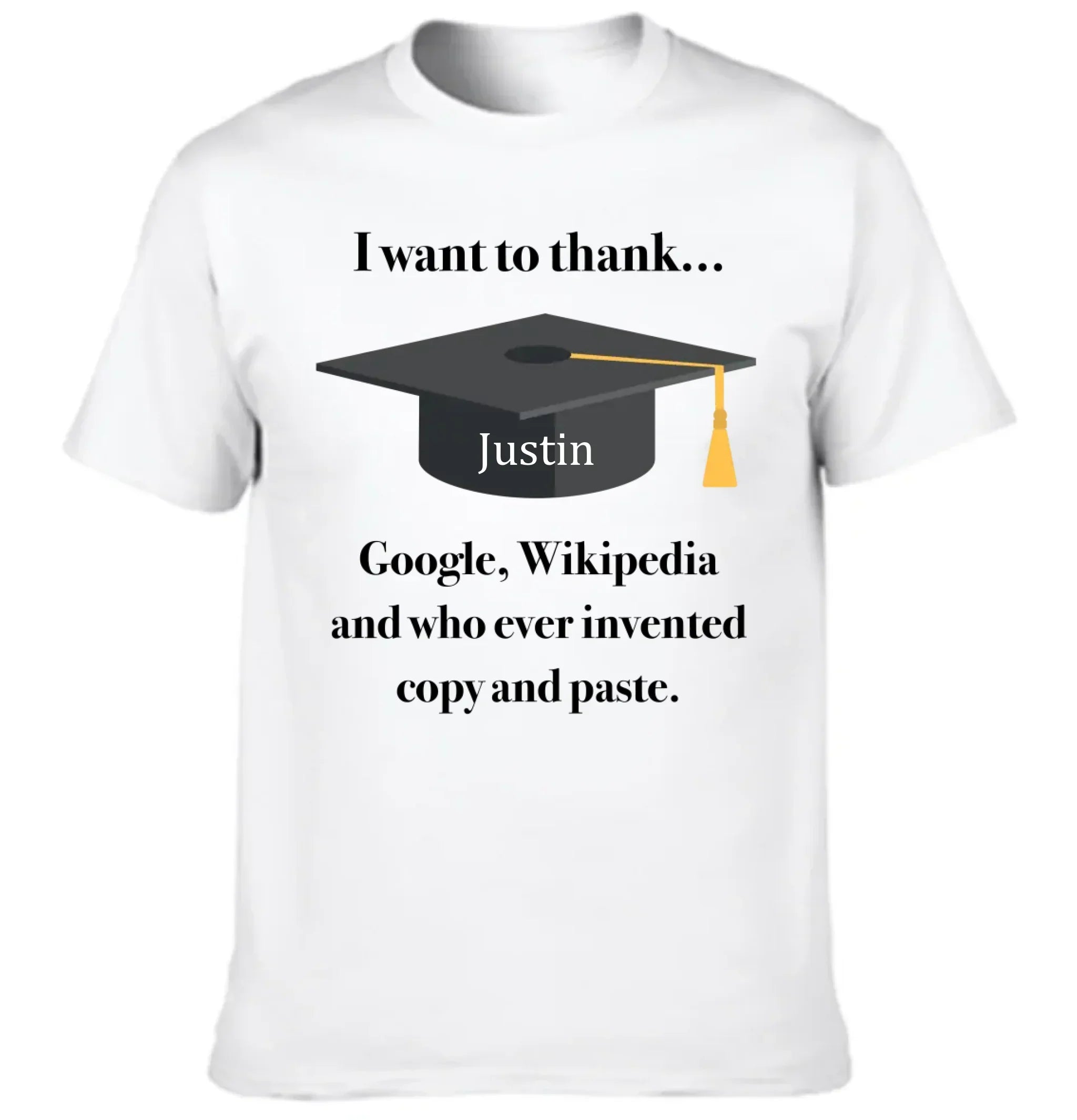 Customized Graduation T-shirts - Personalized Name Fun Graduation Text Clothing - Gift For Friend,Graduate,BFF,Roommate